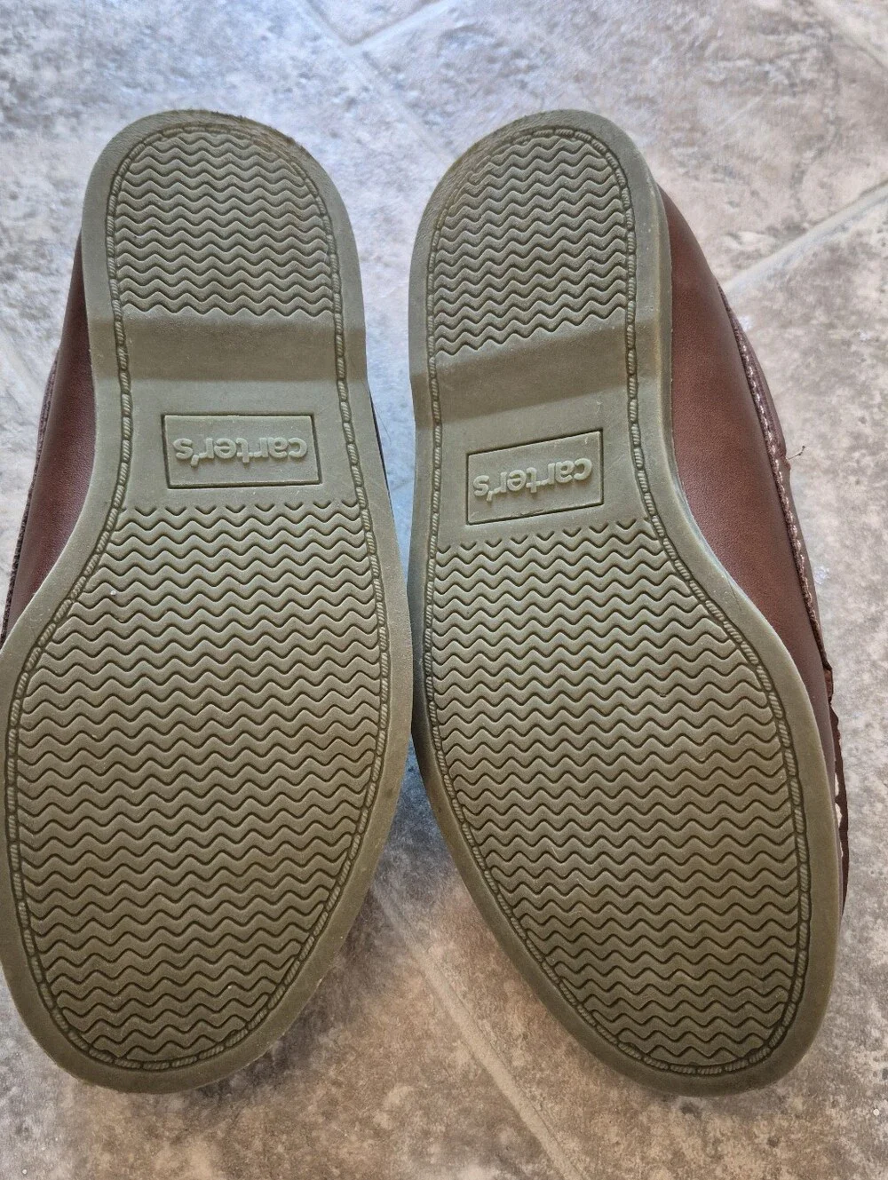 Carter's Boys Kids Brown Leather Boat Shoes Size 1M Eur 32